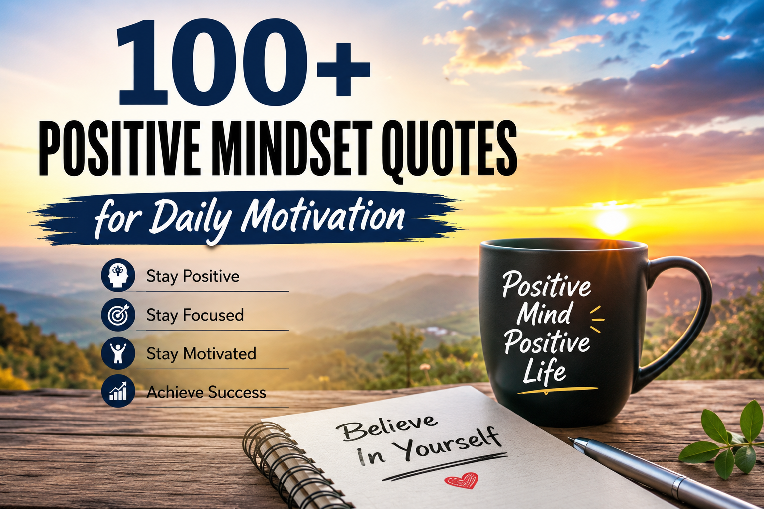 100+ positive mindset quotes for daily motivation and success mindset inspiration
