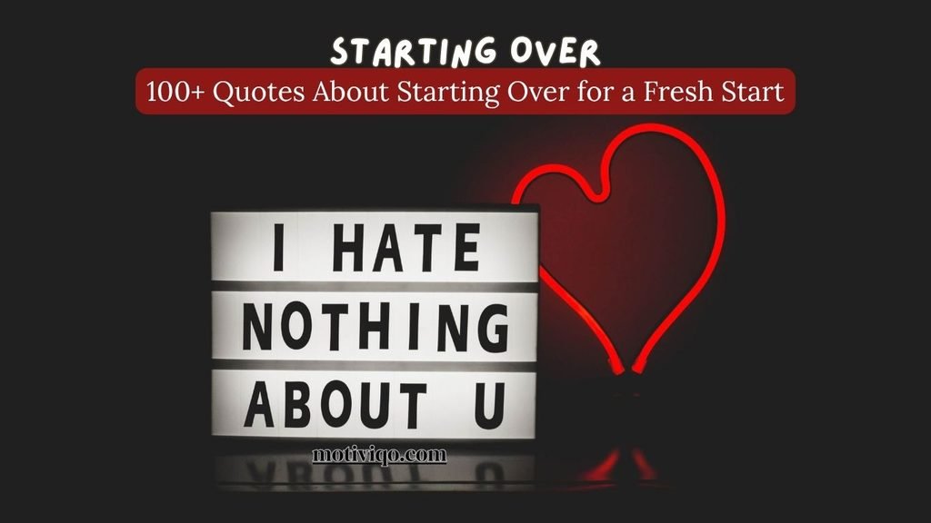 Starting over with a fresh perspective and new beginning