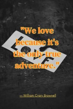 We love because it's the only true adventure quote by William Crary Brownell